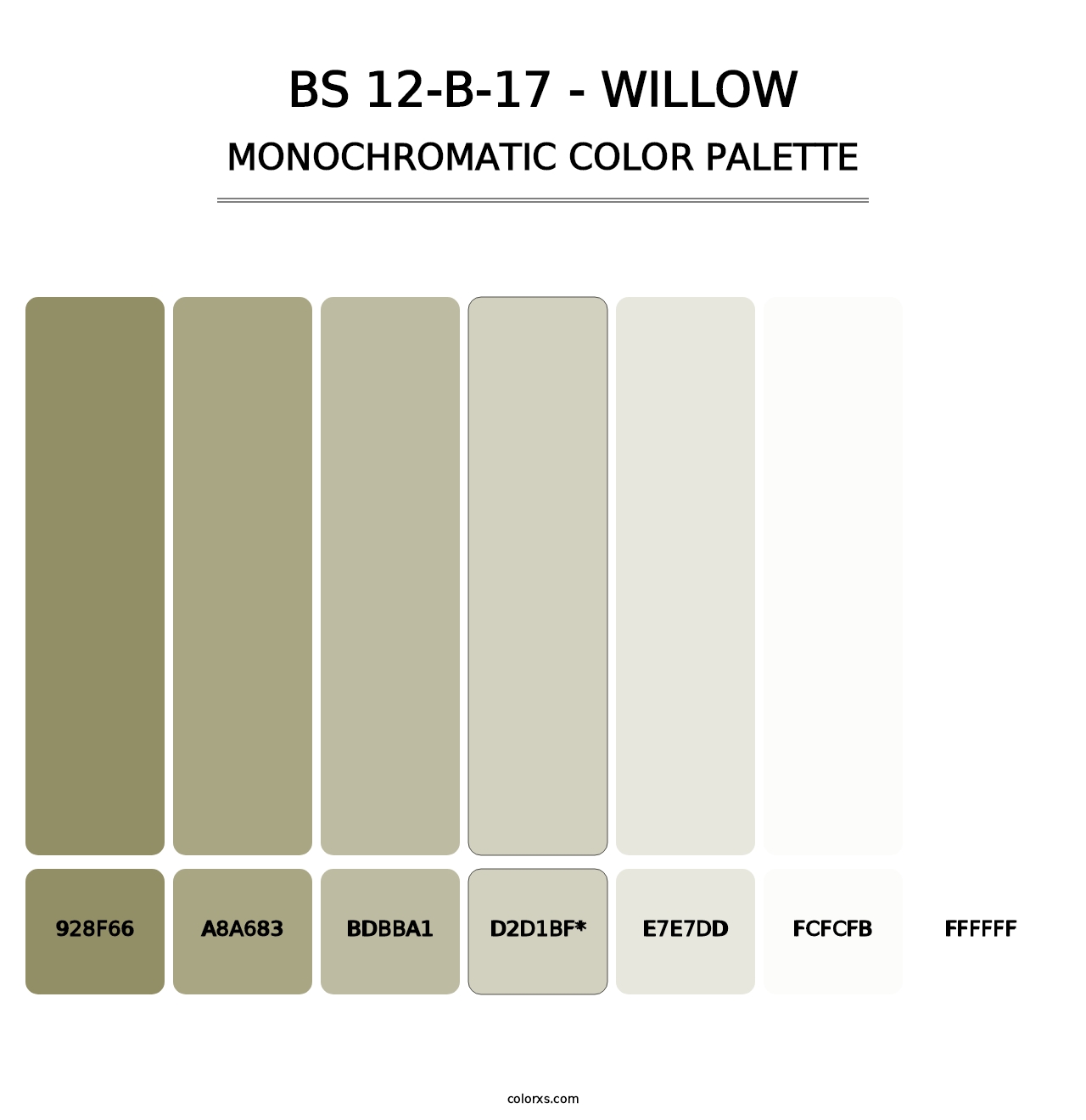 BS 12-B-17 - Willow - Monochromatic Color Palette