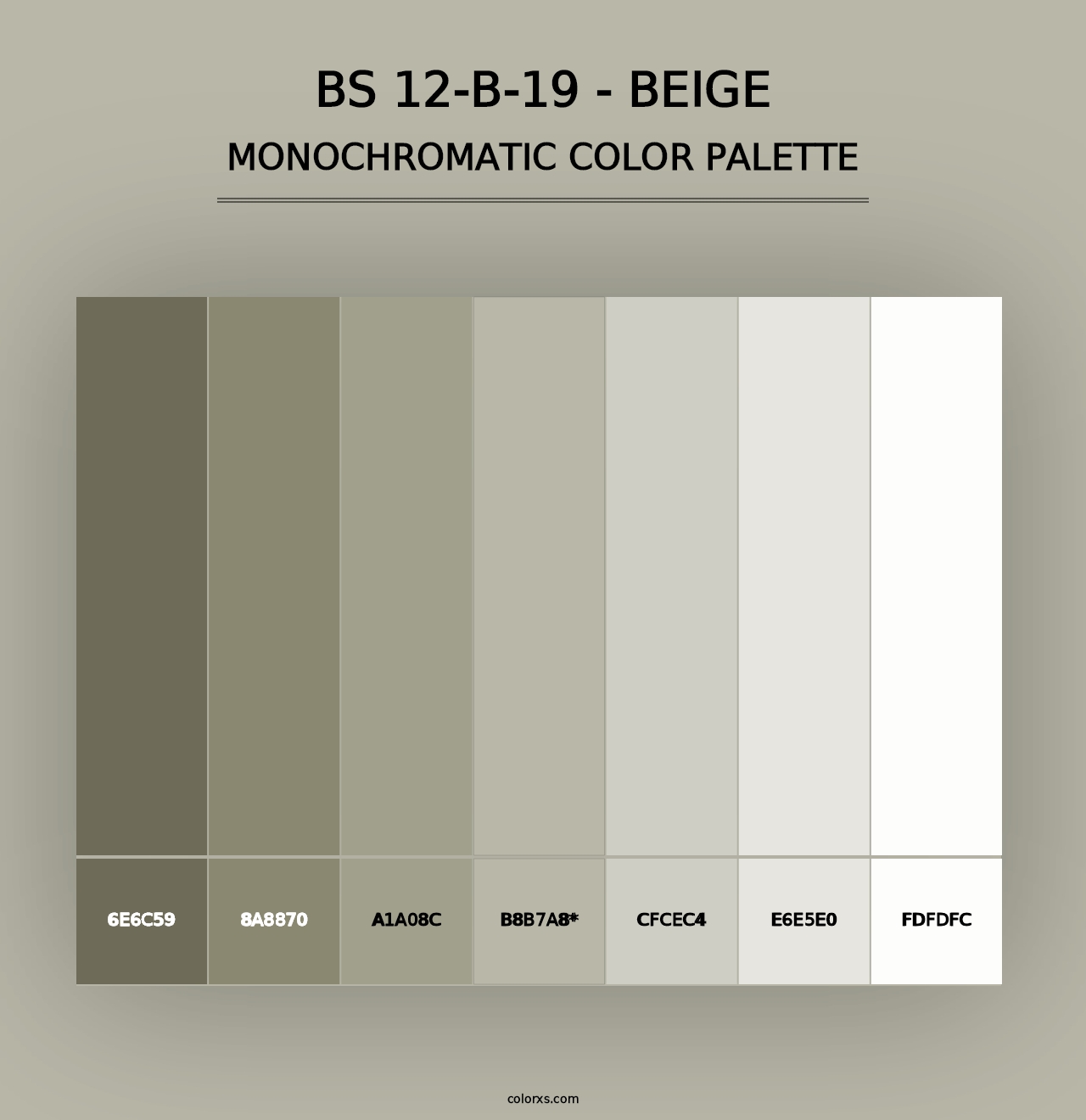 BS 12-B-19 - Beige - Monochromatic Color Palette