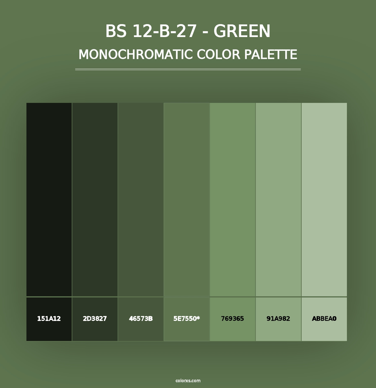 BS 12-B-27 - Green - Monochromatic Color Palette