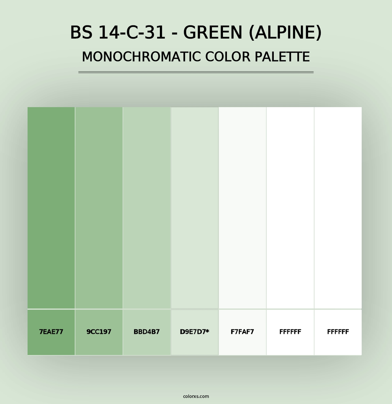 BS 14-C-31 - Green (Alpine) - Monochromatic Color Palette