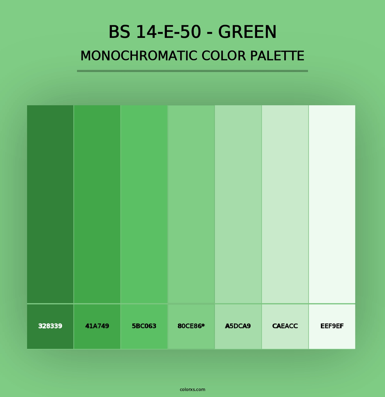 BS 14-E-50 - Green - Monochromatic Color Palette