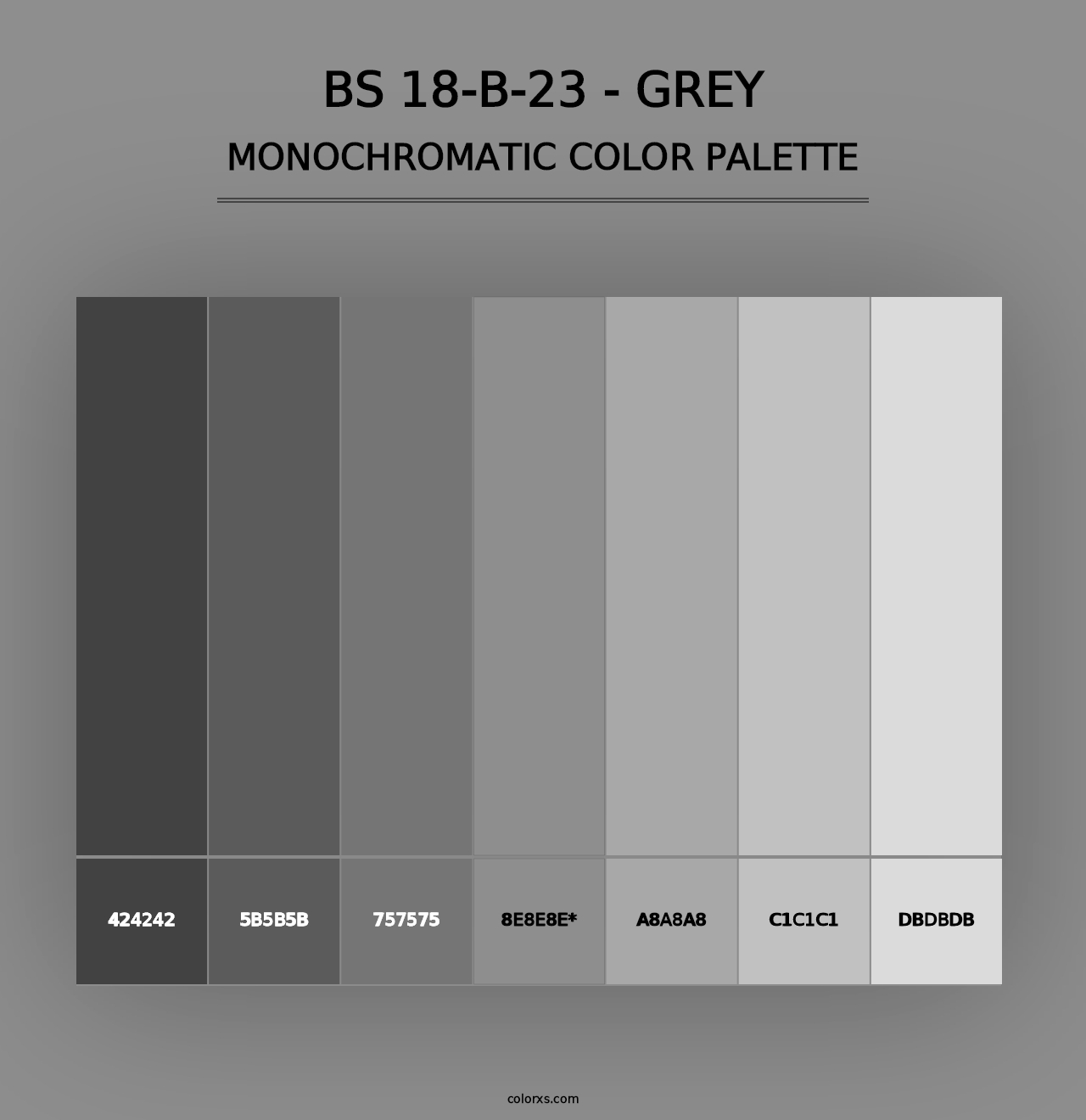 BS 18-B-23 - Grey - Monochromatic Color Palette