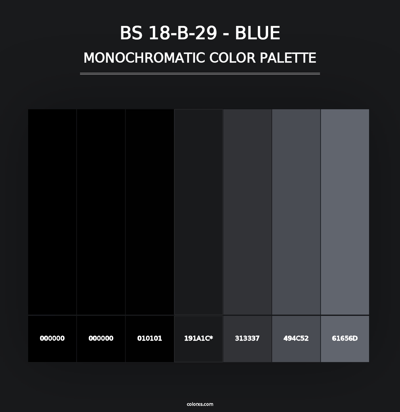 BS 18-B-29 - Blue - Monochromatic Color Palette