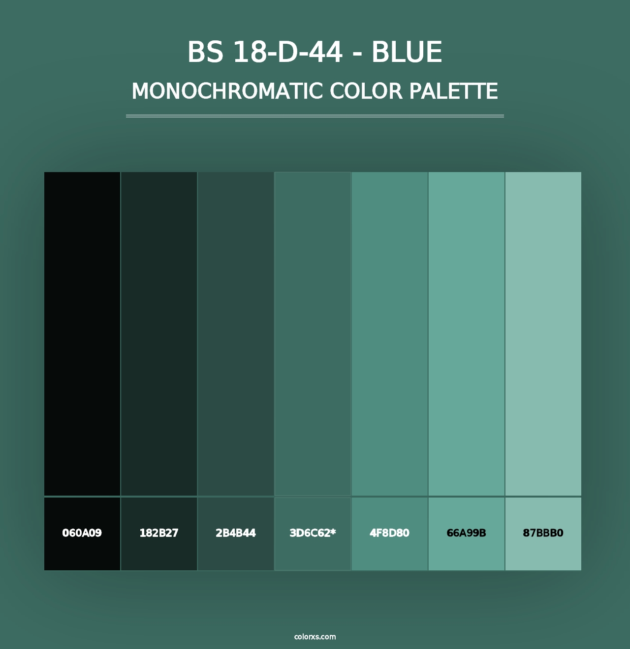 BS 18-D-44 - Blue - Monochromatic Color Palette