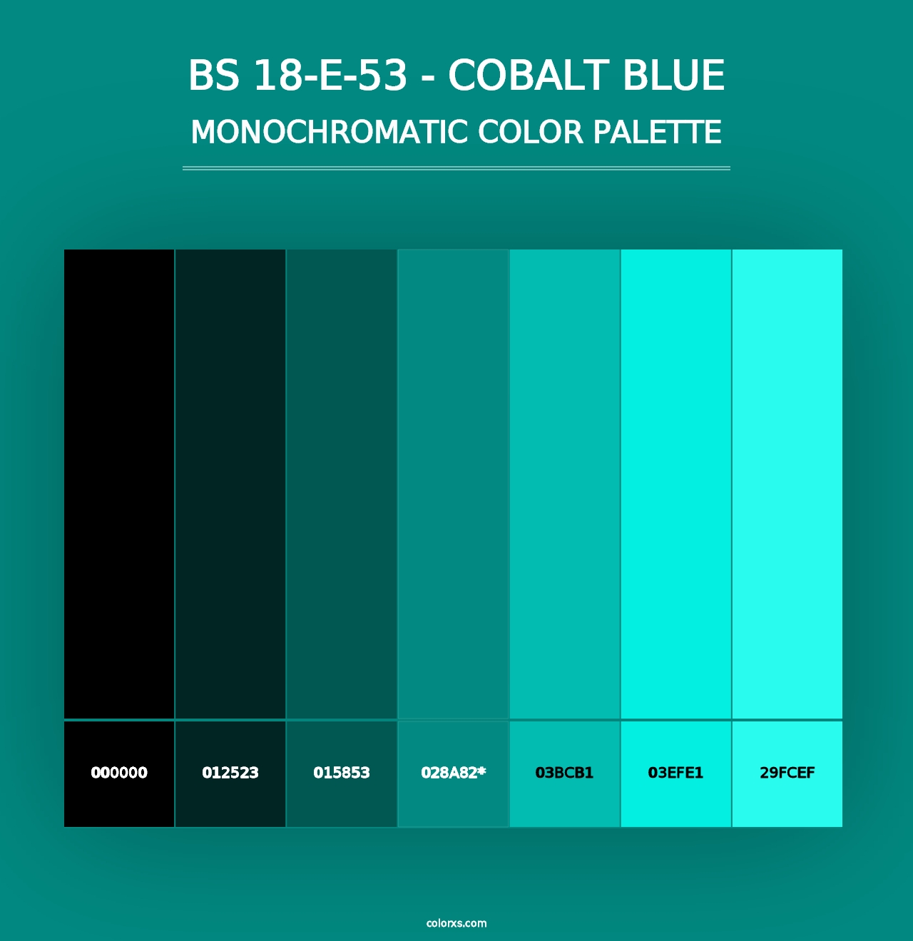 BS 18-E-53 - Cobalt Blue - Monochromatic Color Palette