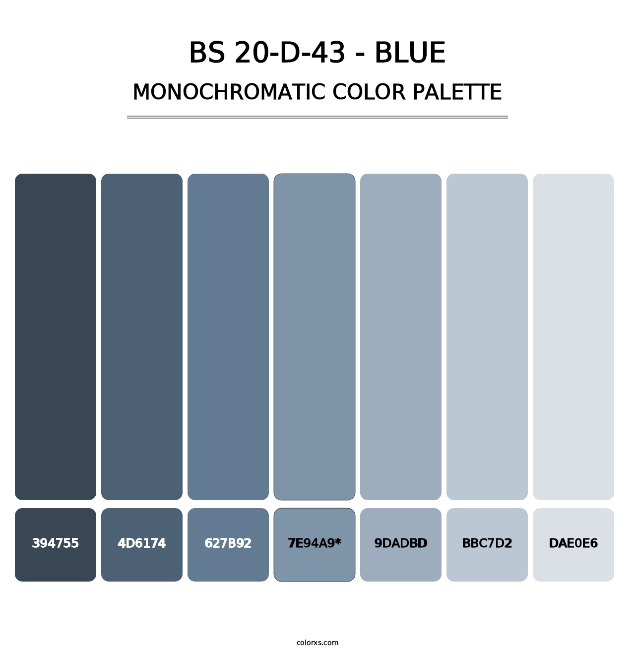 BS 20-D-43 - Blue - Monochromatic Color Palette