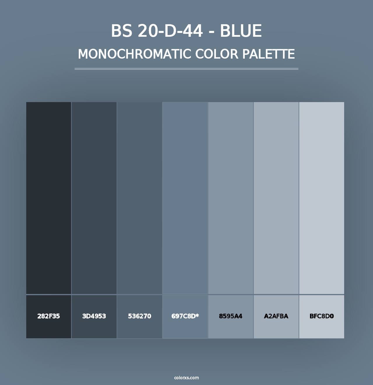 BS 20-D-44 - Blue - Monochromatic Color Palette