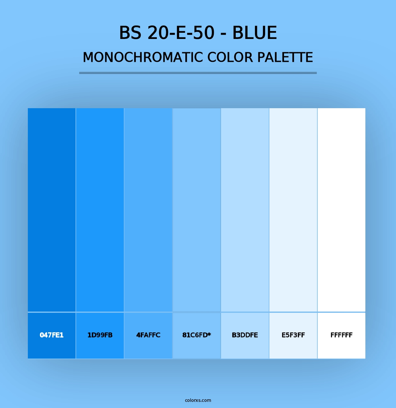 BS 20-E-50 - Blue - Monochromatic Color Palette