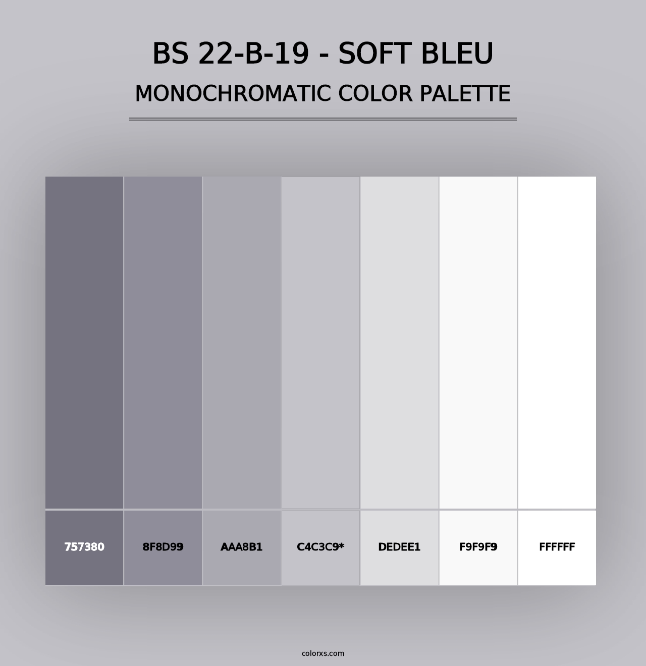 BS 22-B-19 - Soft Bleu - Monochromatic Color Palette