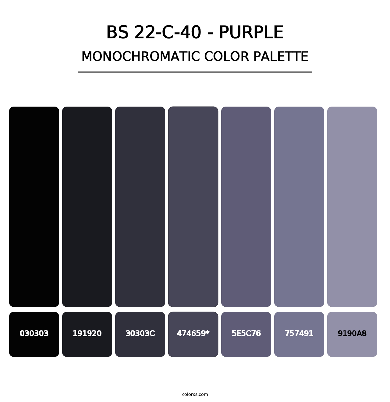 BS 22-C-40 - Purple - Monochromatic Color Palette