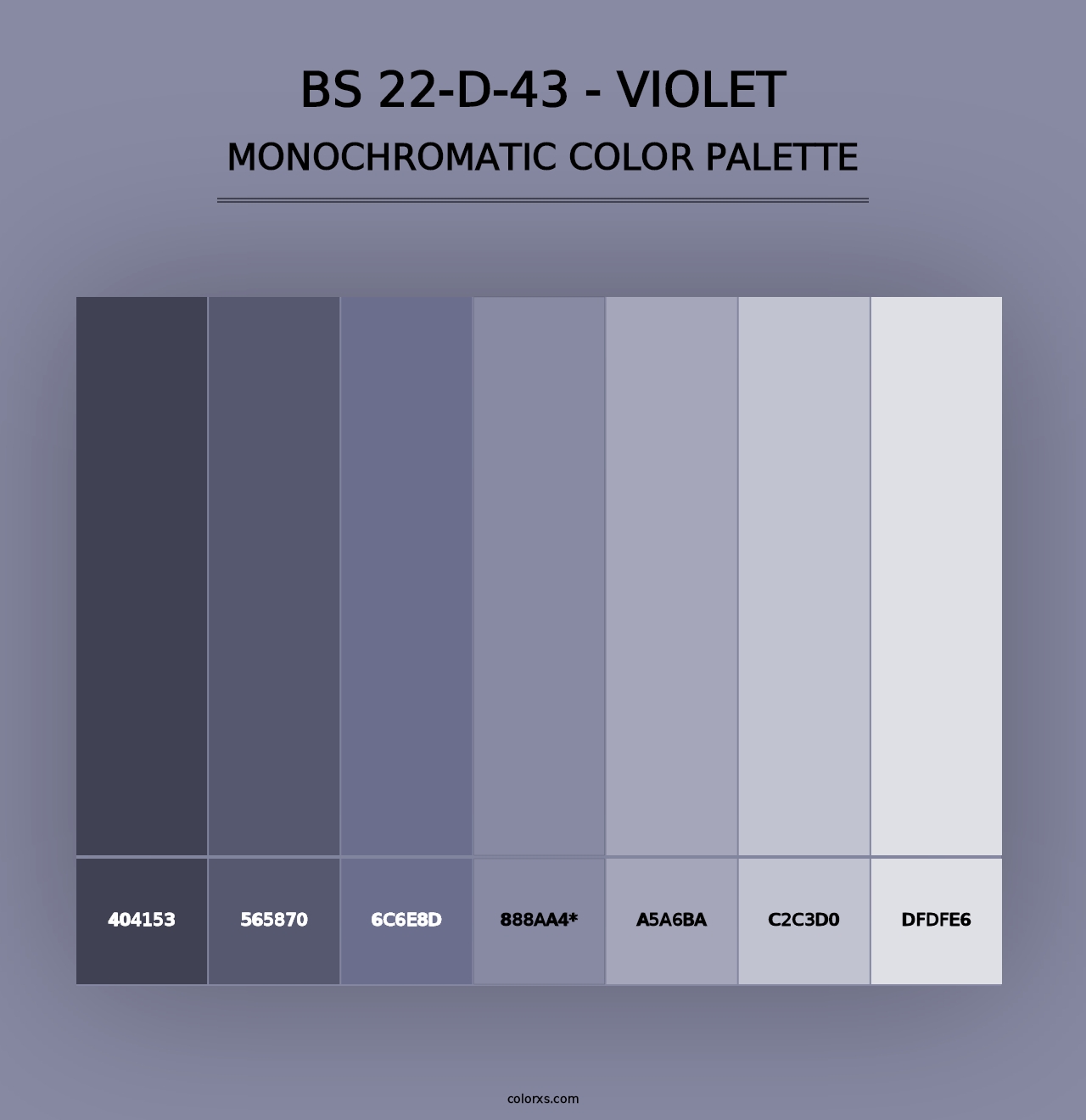 BS 22-D-43 - Violet - Monochromatic Color Palette