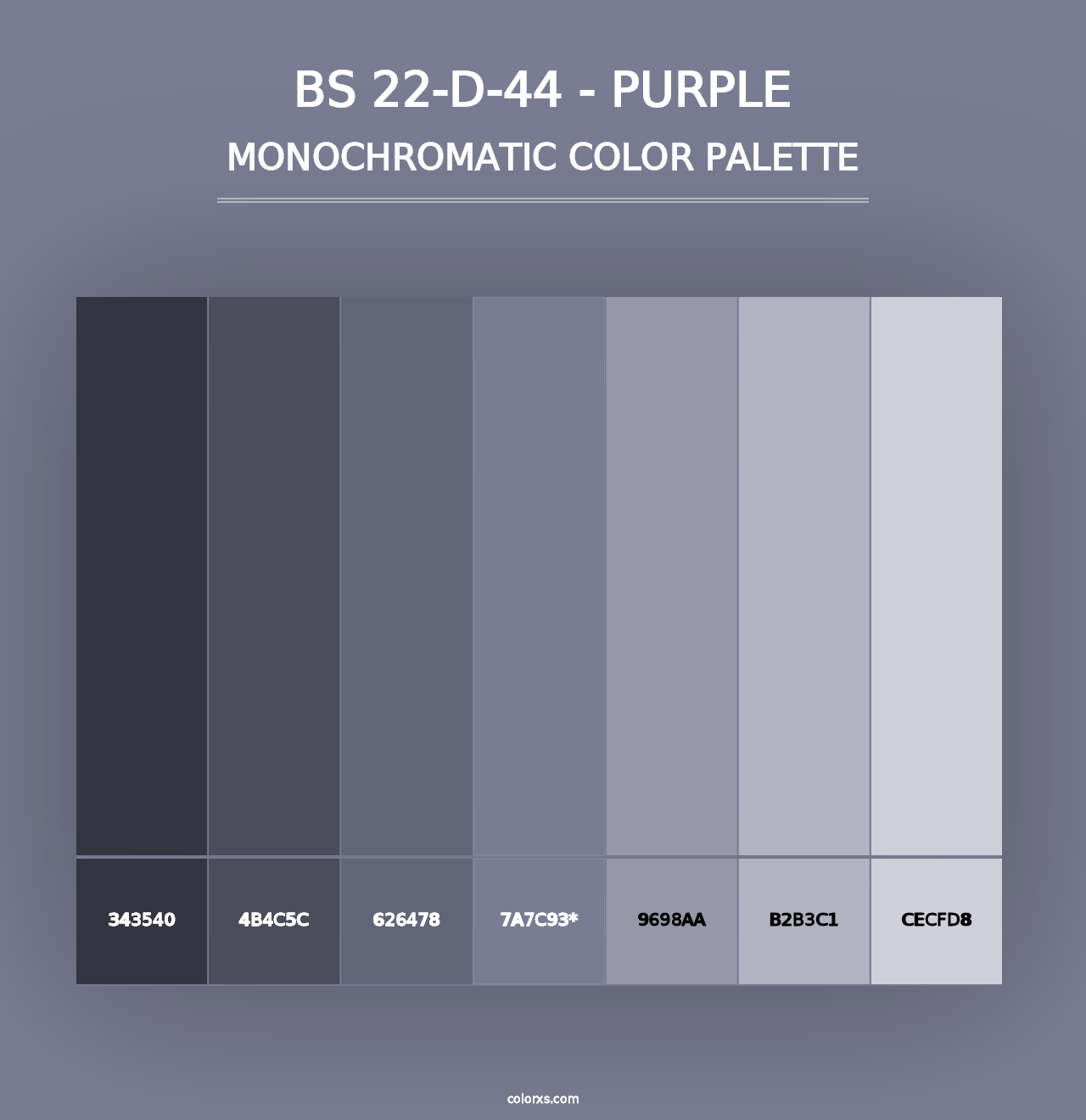 BS 22-D-44 - Purple - Monochromatic Color Palette