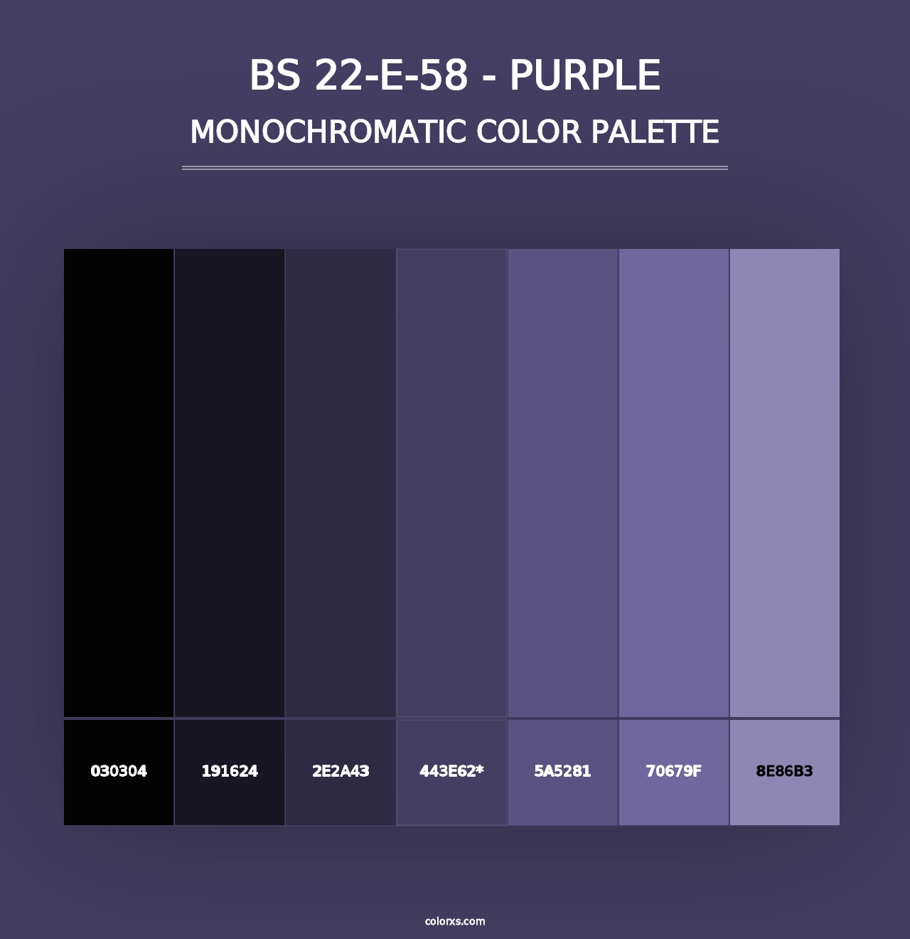 BS 22-E-58 - Purple - Monochromatic Color Palette