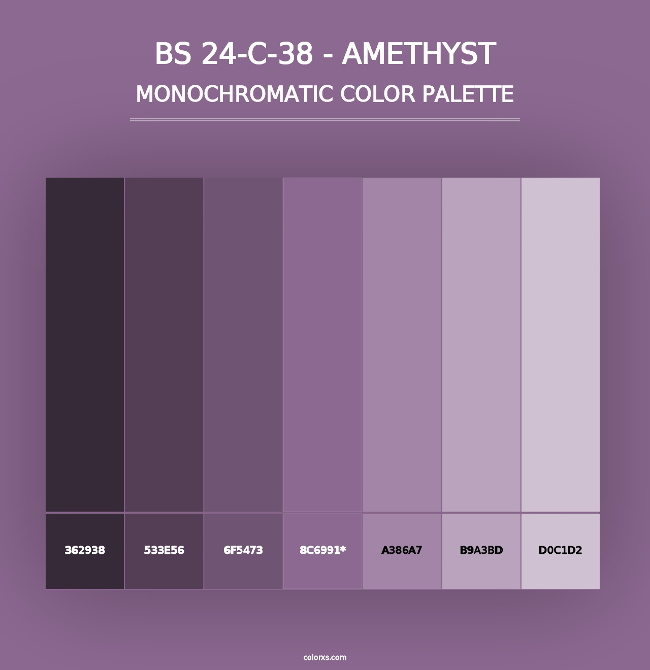 BS 24-C-38 - Amethyst - Monochromatic Color Palette