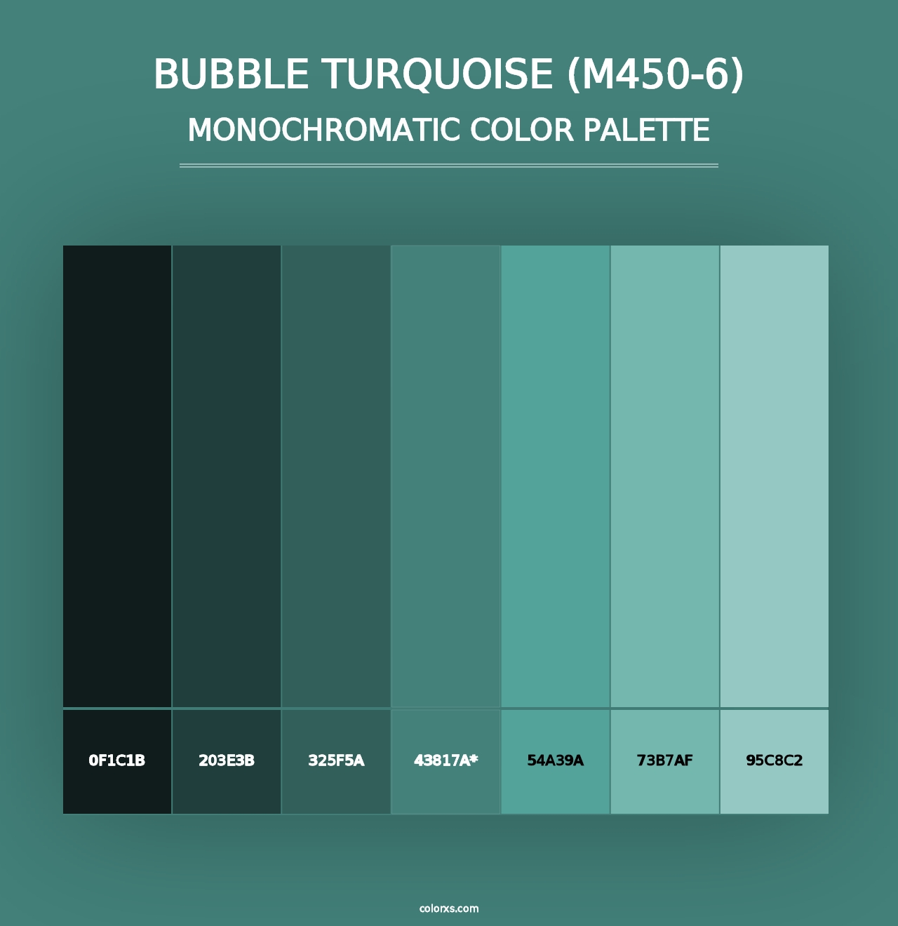 Bubble Turquoise (M450-6) - Monochromatic Color Palette