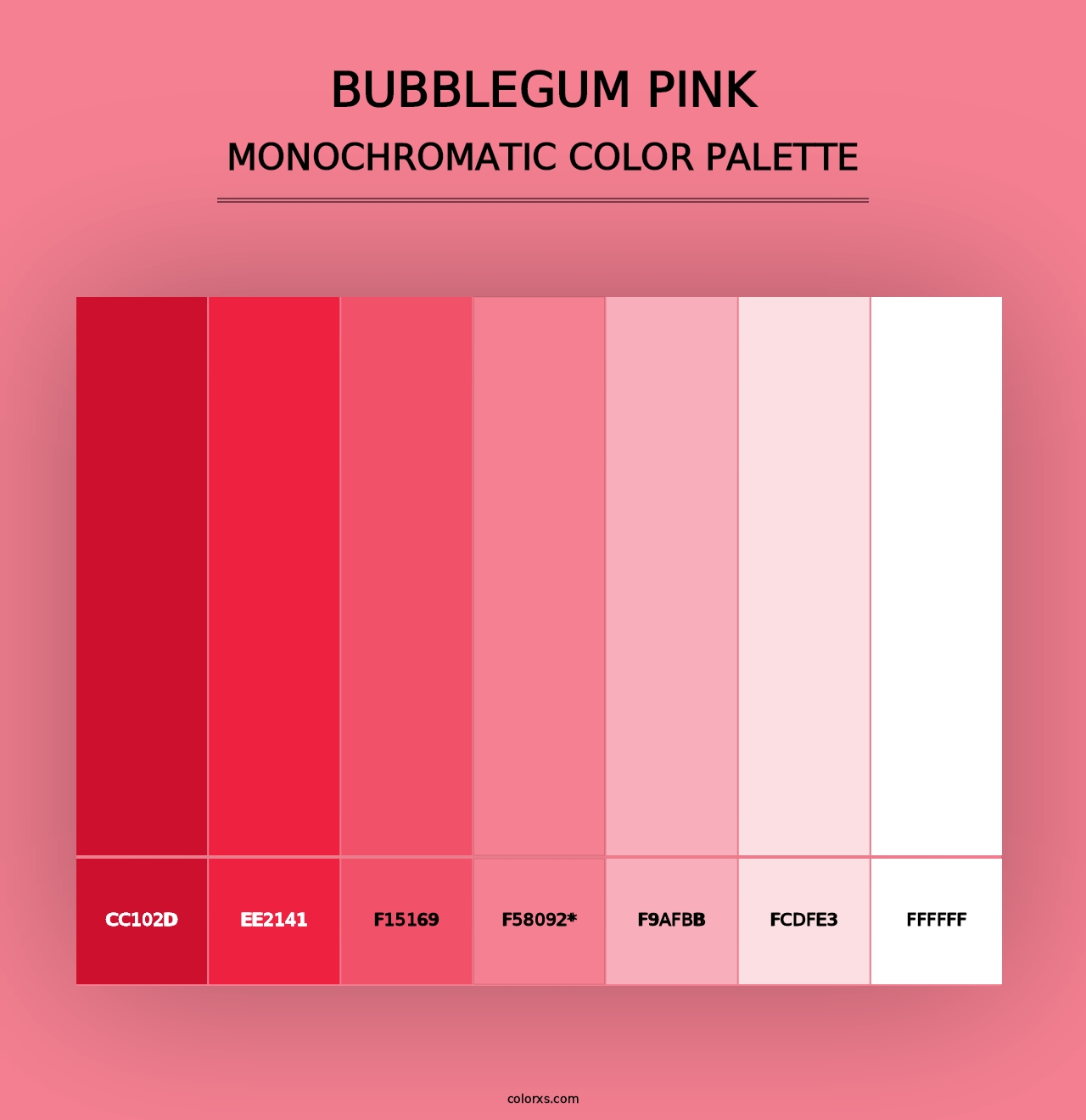 Bubblegum Pink - Monochromatic Color Palette