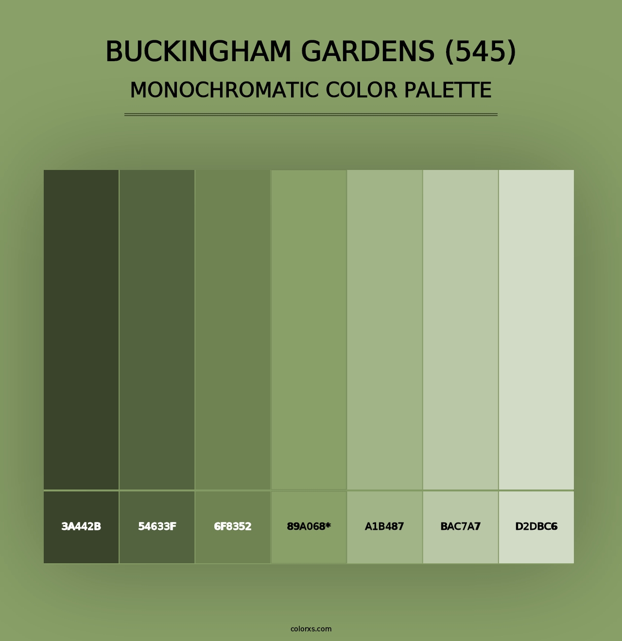 Buckingham Gardens (545) - Monochromatic Color Palette