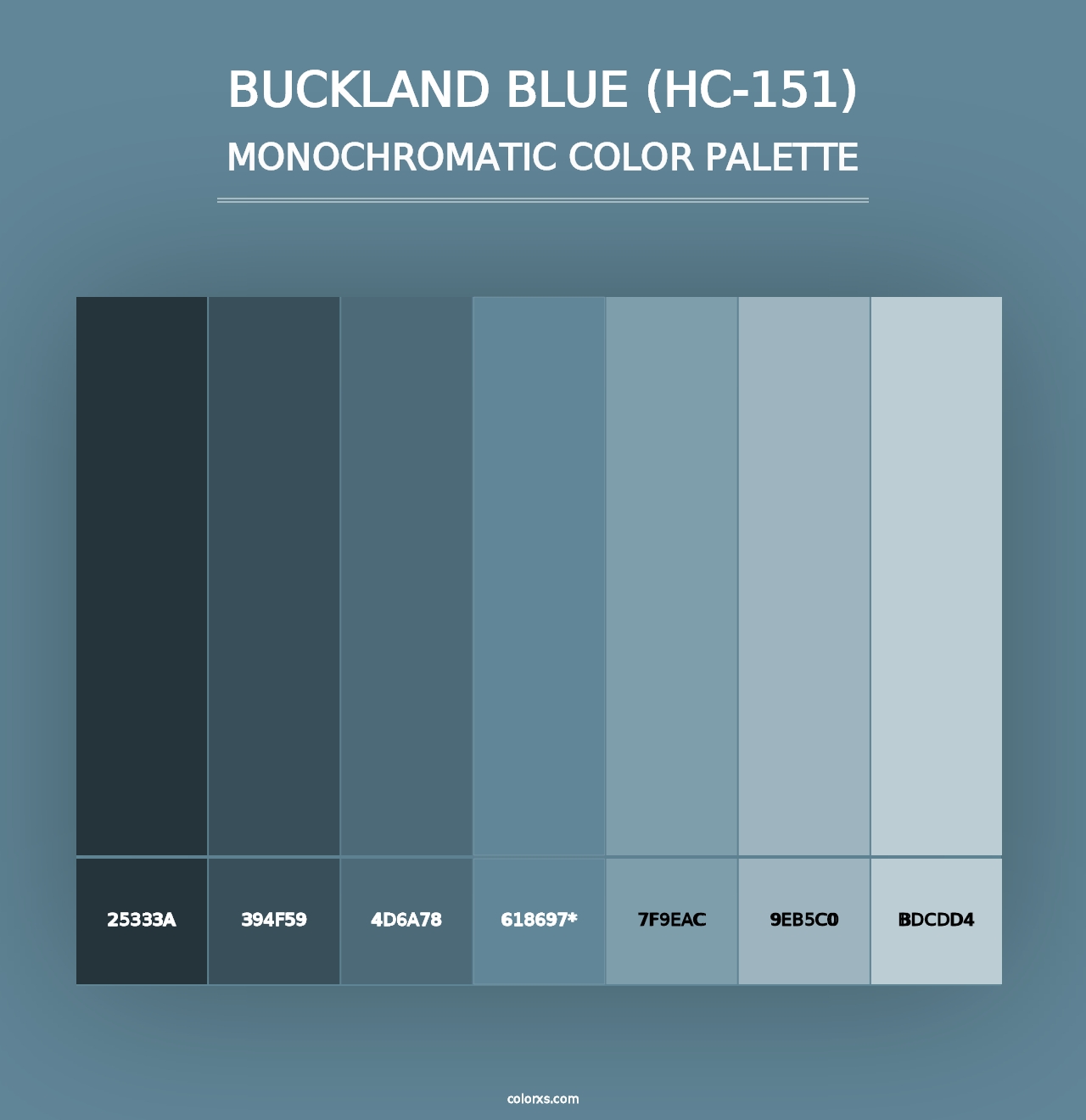 Buckland Blue (HC-151) - Monochromatic Color Palette