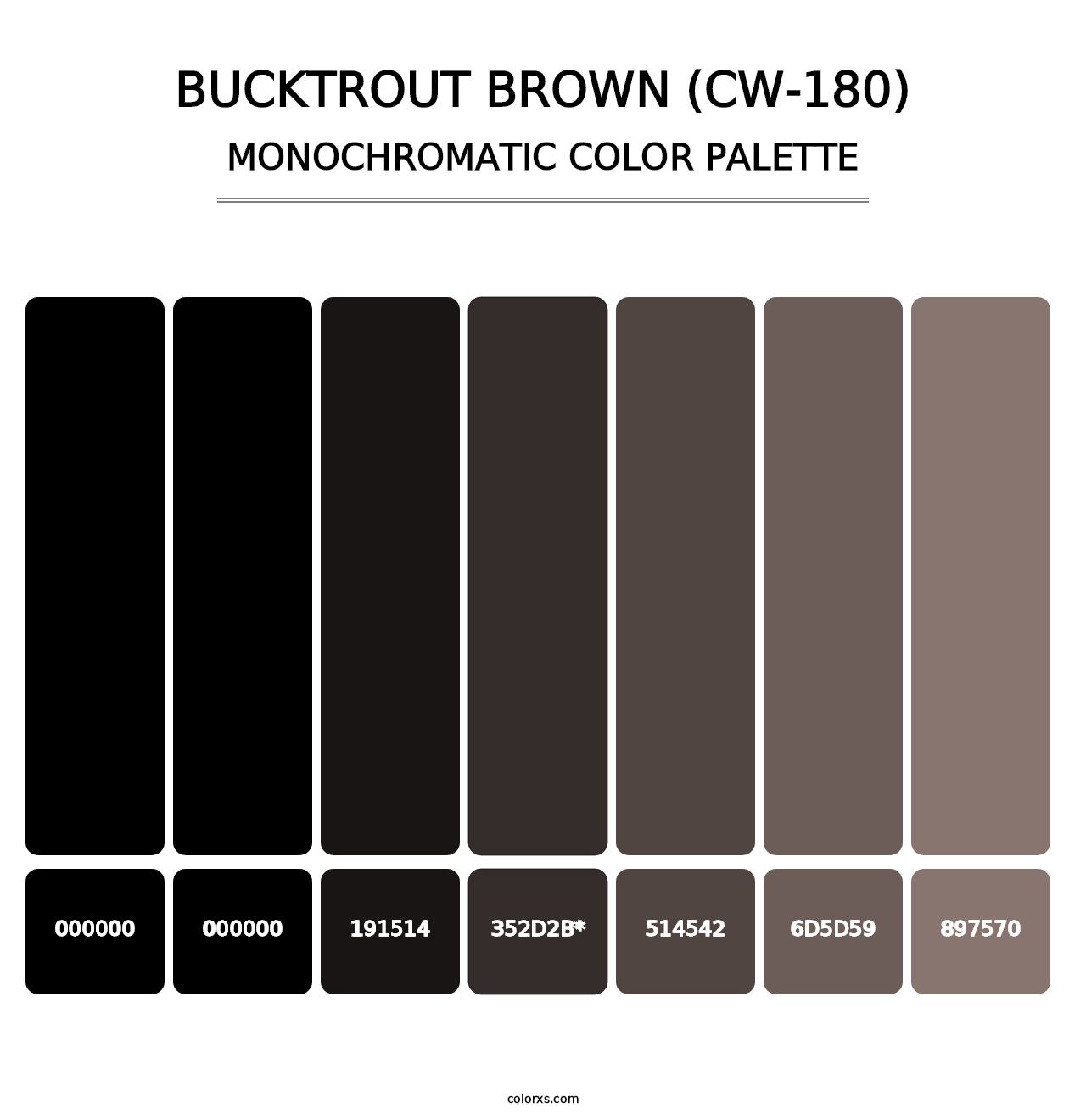 Bucktrout Brown (CW-180) - Monochromatic Color Palette