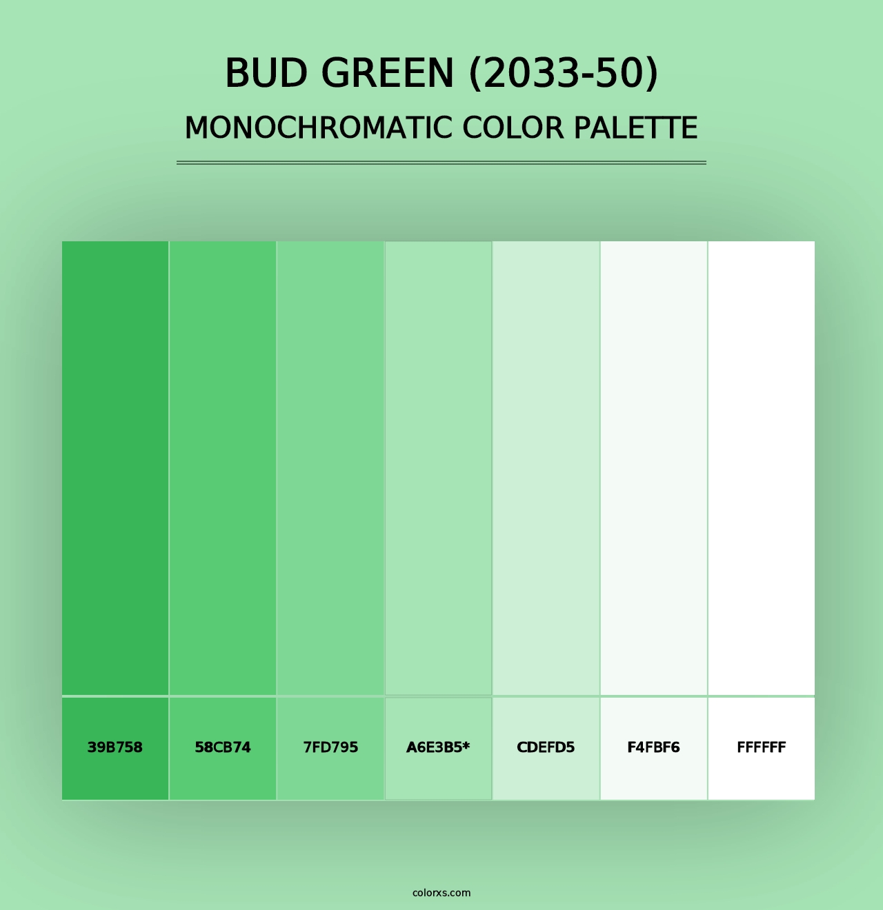 Bud Green (2033-50) - Monochromatic Color Palette