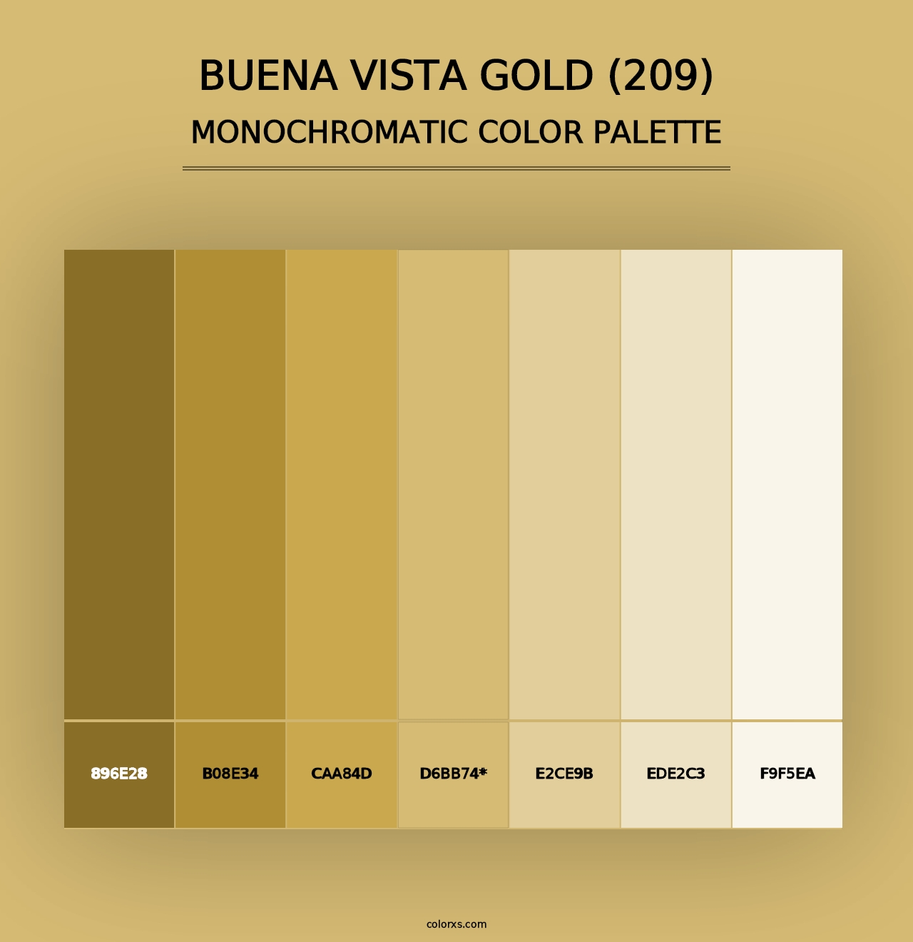 Buena Vista Gold (209) - Monochromatic Color Palette