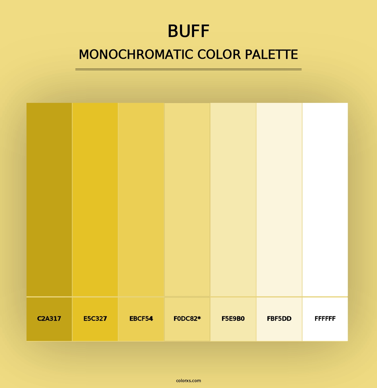 Buff - Monochromatic Color Palette