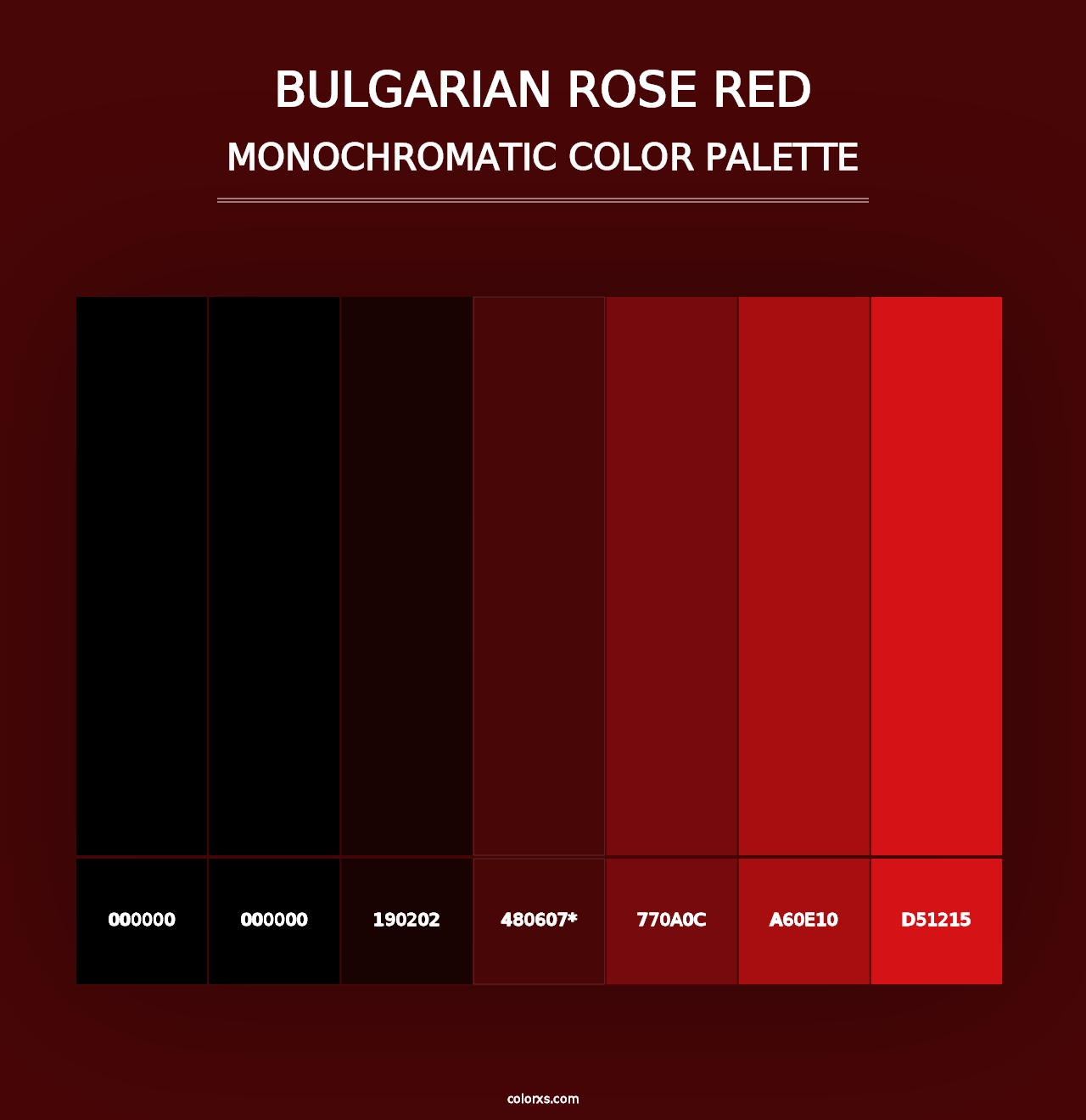 Bulgarian Rose Red - Monochromatic Color Palette