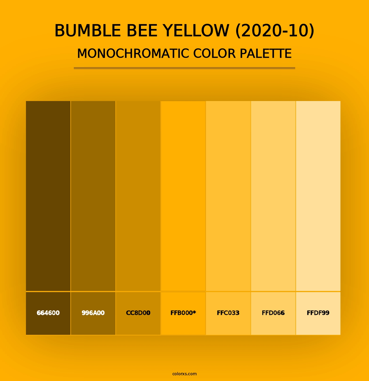 Bumble Bee Yellow (2020-10) - Monochromatic Color Palette