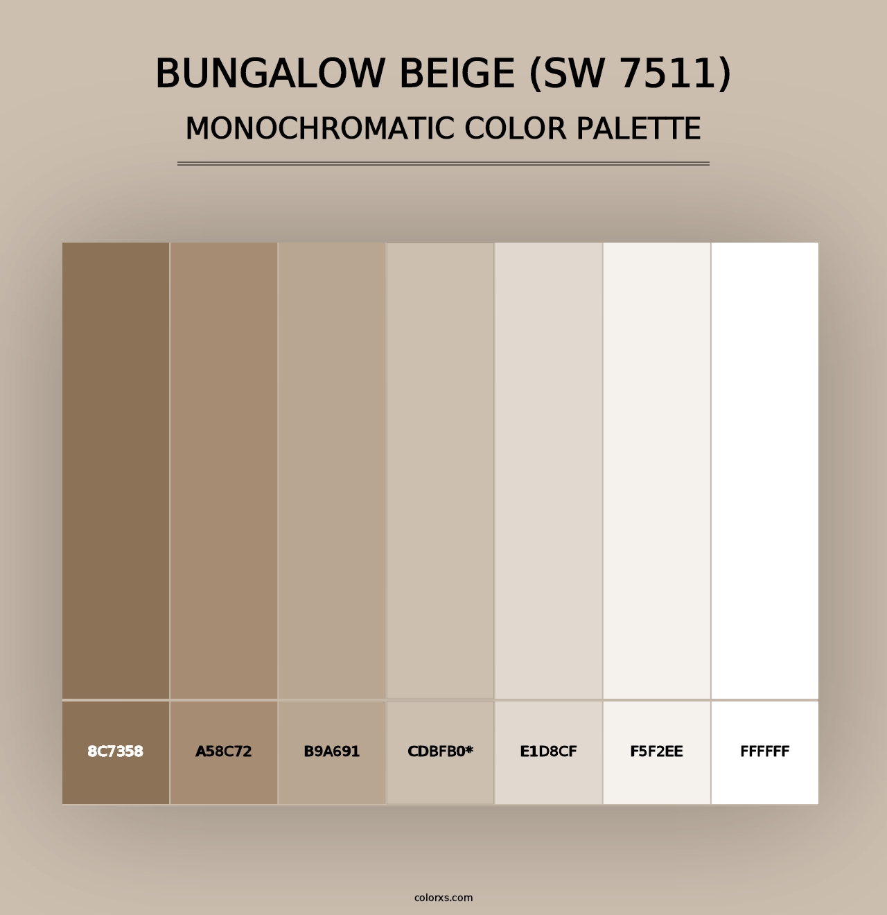 Bungalow Beige (SW 7511) - Monochromatic Color Palette