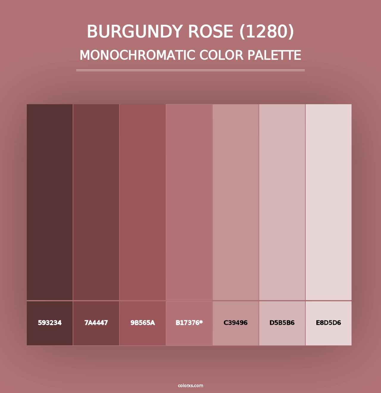 Burgundy Rose (1280) - Monochromatic Color Palette