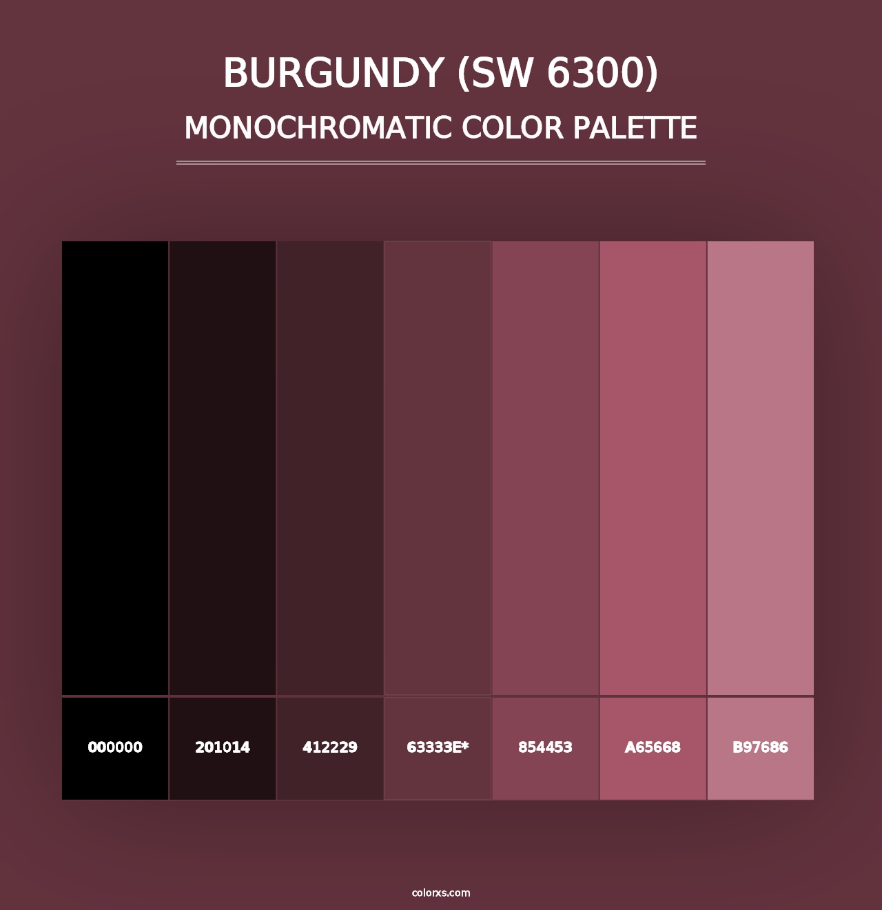 Burgundy (SW 6300) - Monochromatic Color Palette