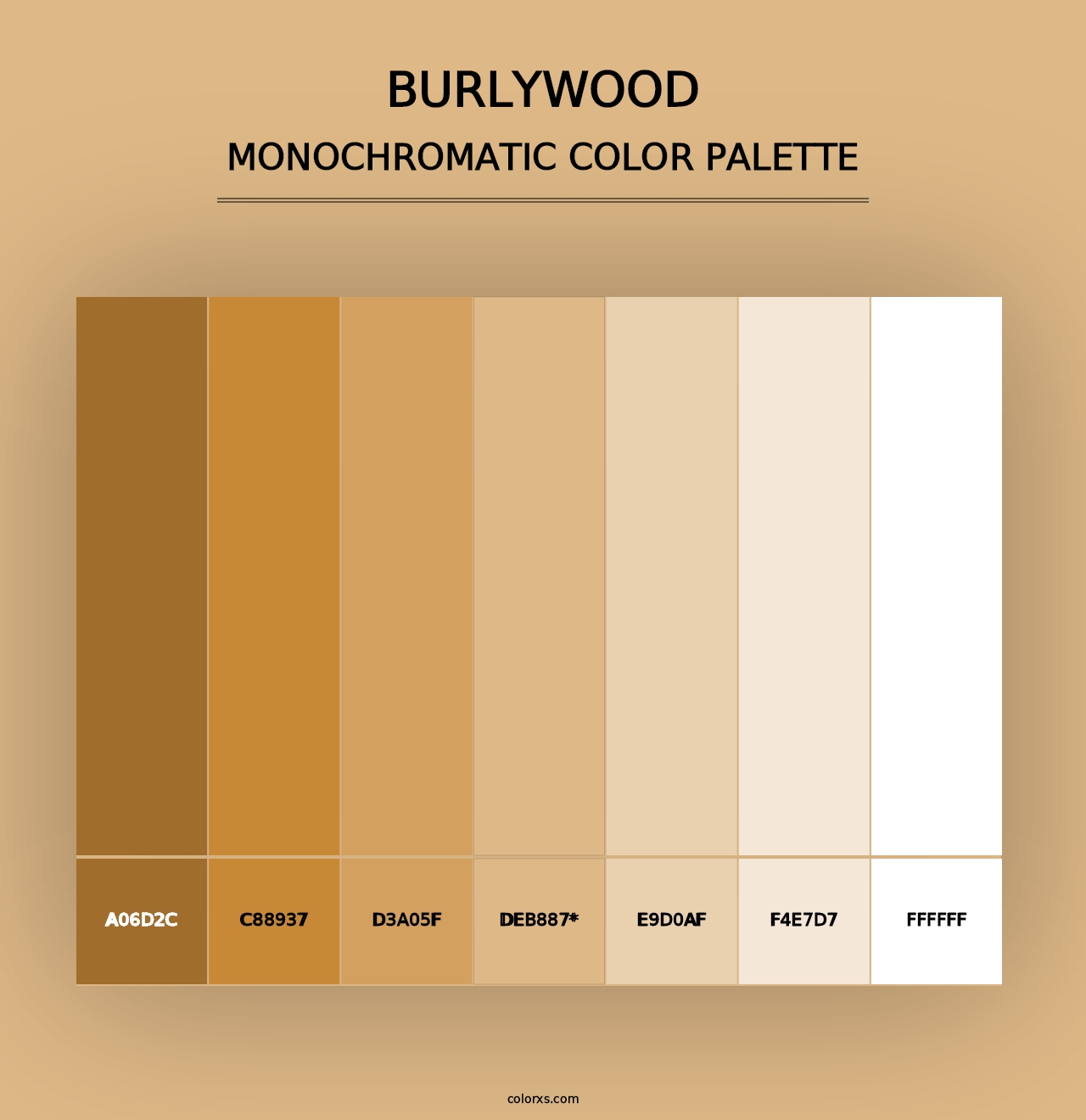 Burlywood - Monochromatic Color Palette