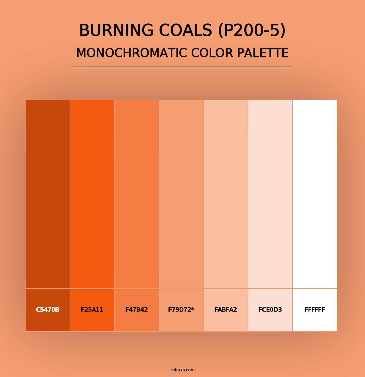 Burning Coals (P200-5) - Monochromatic Color Palette