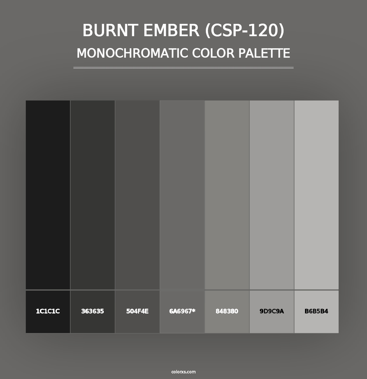 Burnt Ember (CSP-120) - Monochromatic Color Palette