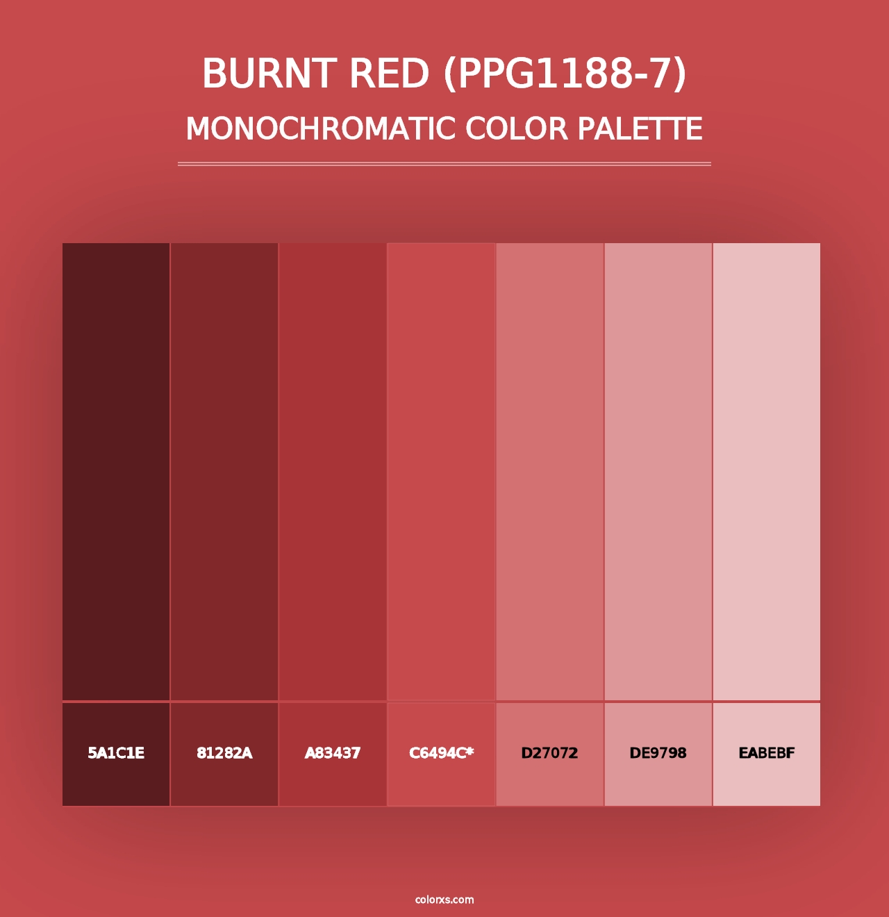 Burnt Red (PPG1188-7) - Monochromatic Color Palette