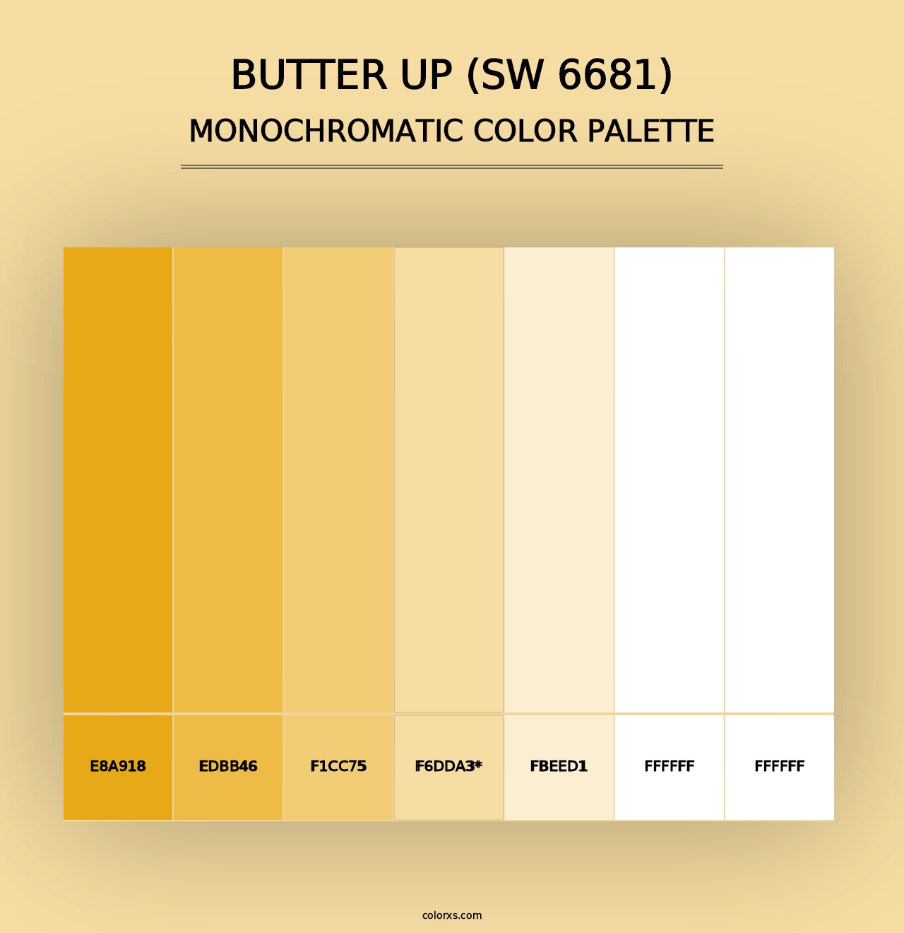 Butter Up (SW 6681) - Monochromatic Color Palette