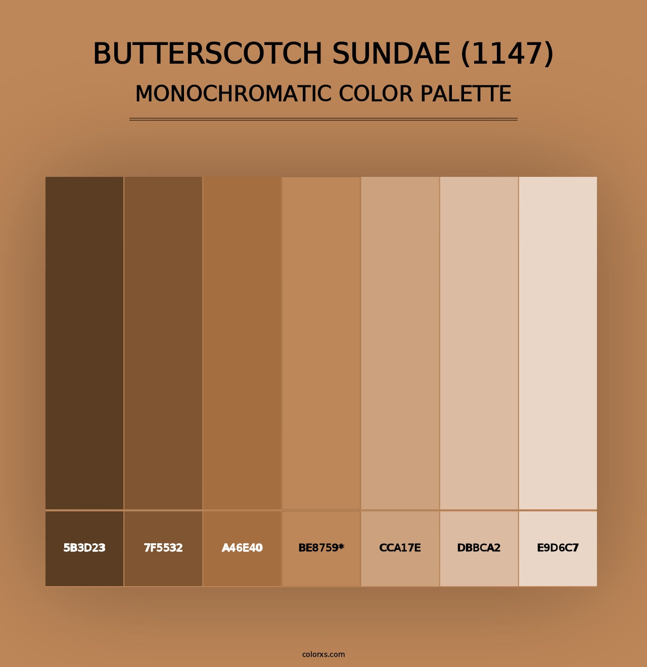 Butterscotch Sundae (1147) - Monochromatic Color Palette