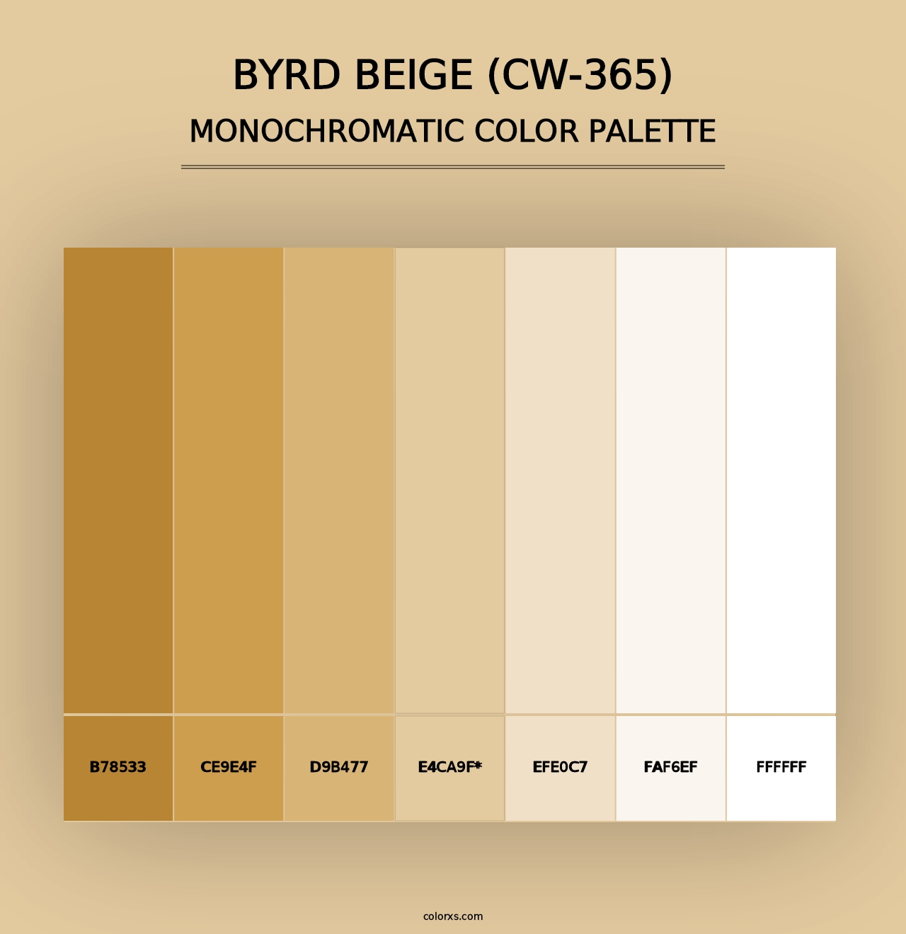 Byrd Beige (CW-365) - Monochromatic Color Palette