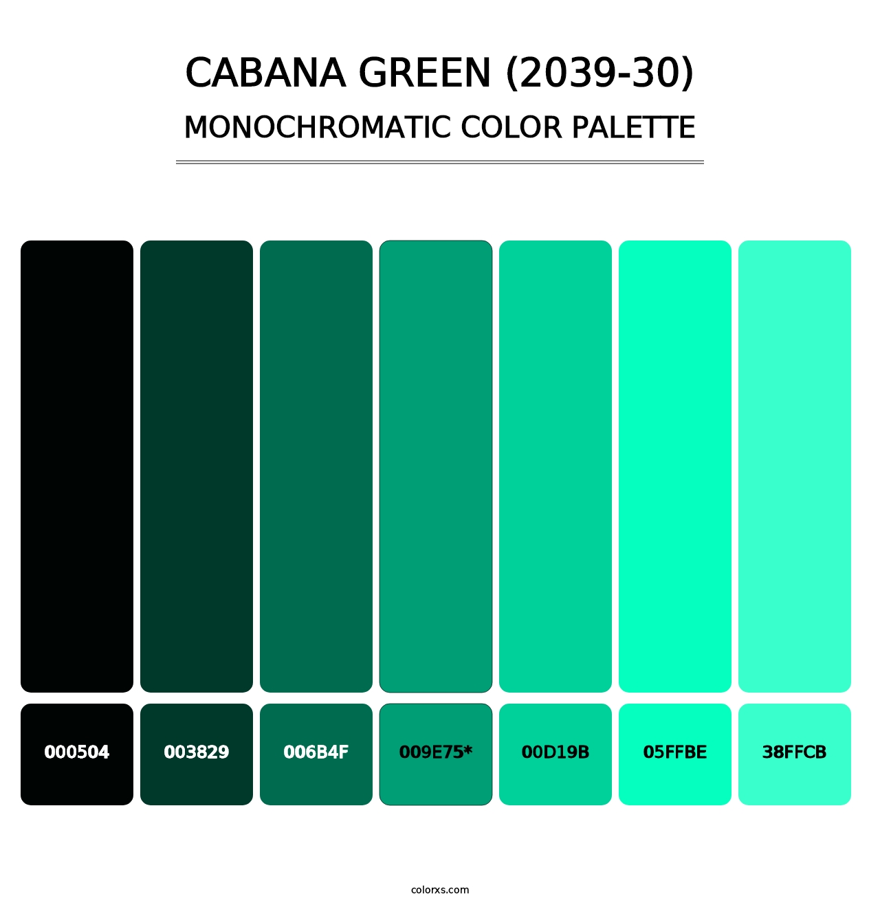 Cabana Green (2039-30) - Monochromatic Color Palette