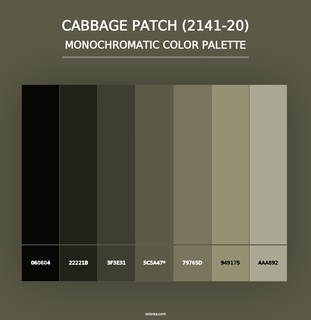 Cabbage Patch (2141-20) - Monochromatic Color Palette