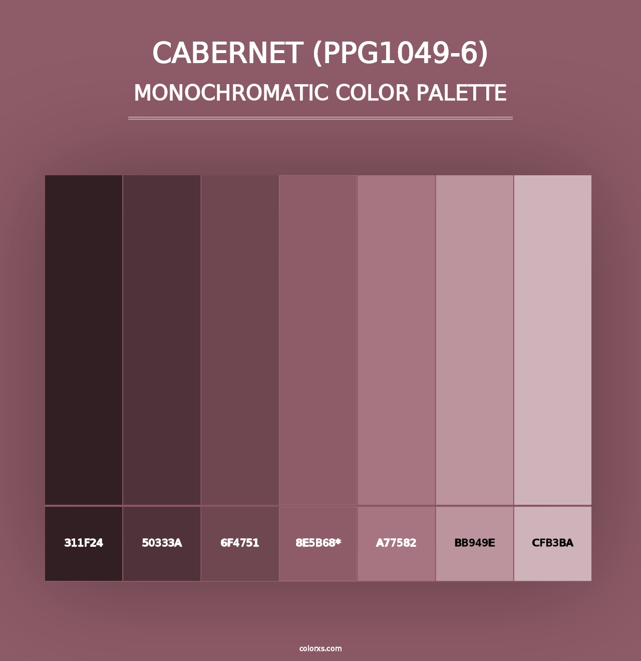 Cabernet (PPG1049-6) - Monochromatic Color Palette