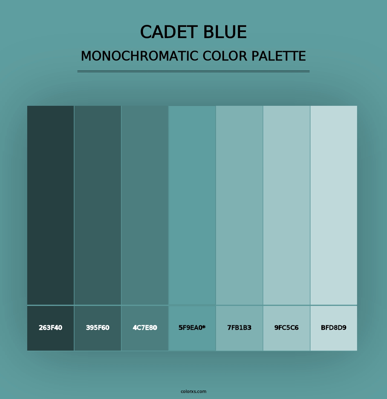 Cadet Blue - Monochromatic Color Palette