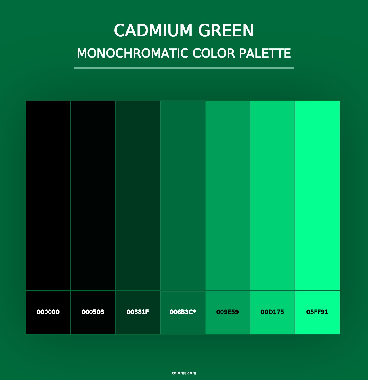 Cadmium Green - Monochromatic Color Palette