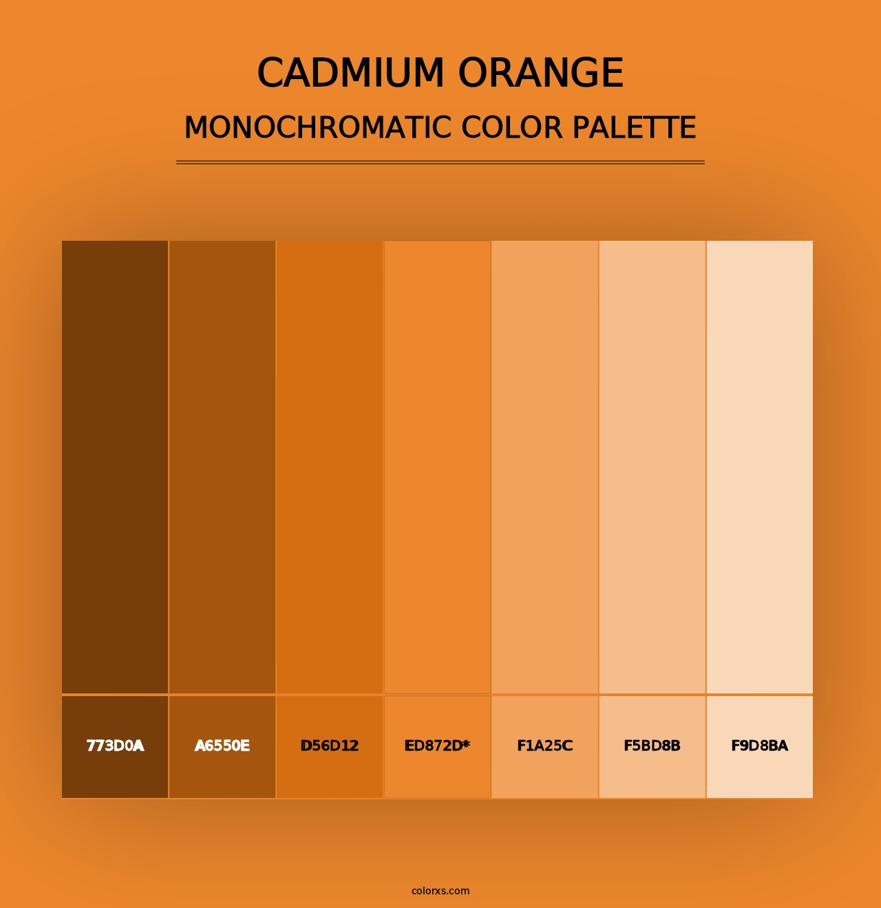 Cadmium Orange - Monochromatic Color Palette