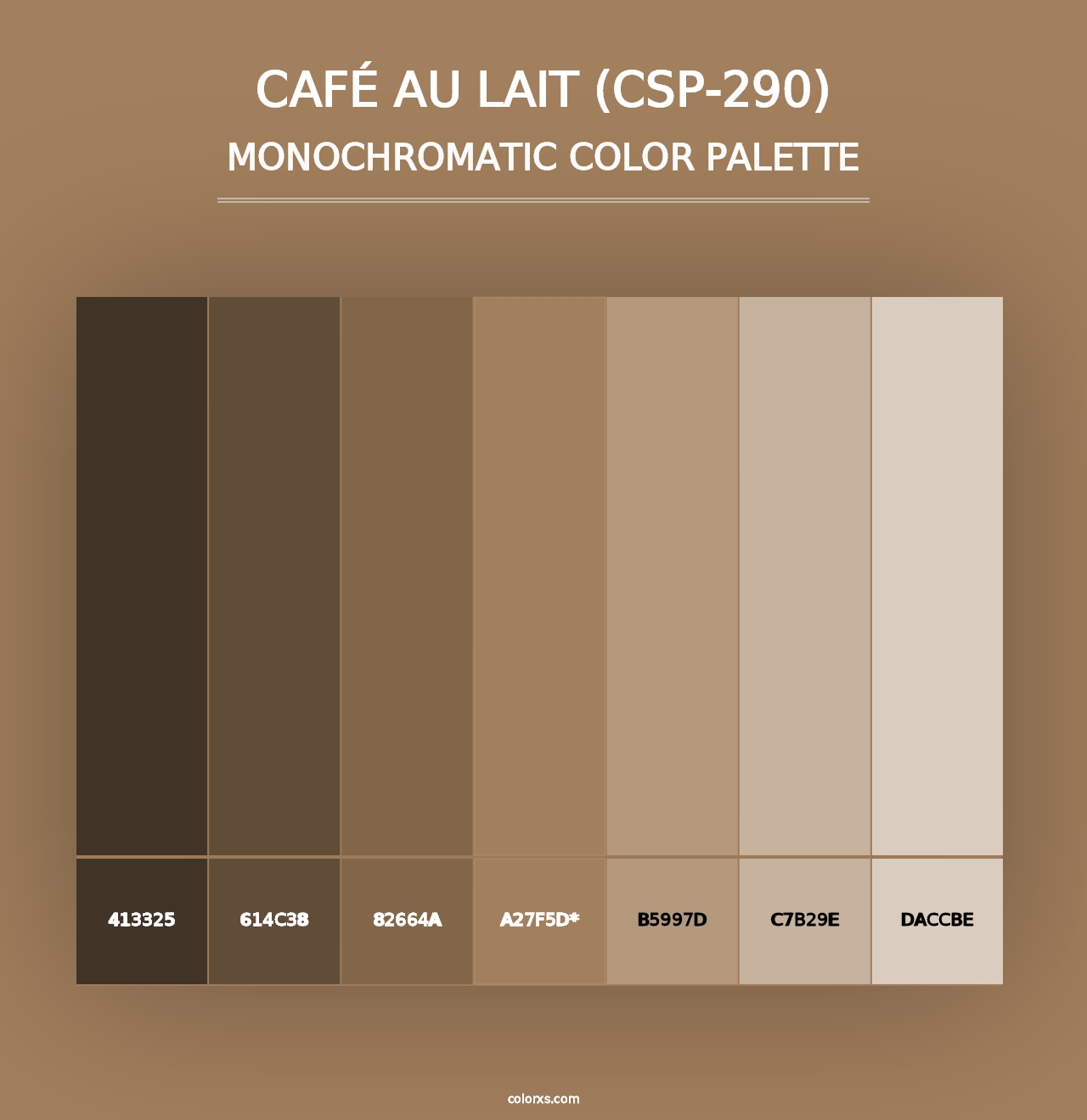 Café au Lait (CSP-290) - Monochromatic Color Palette