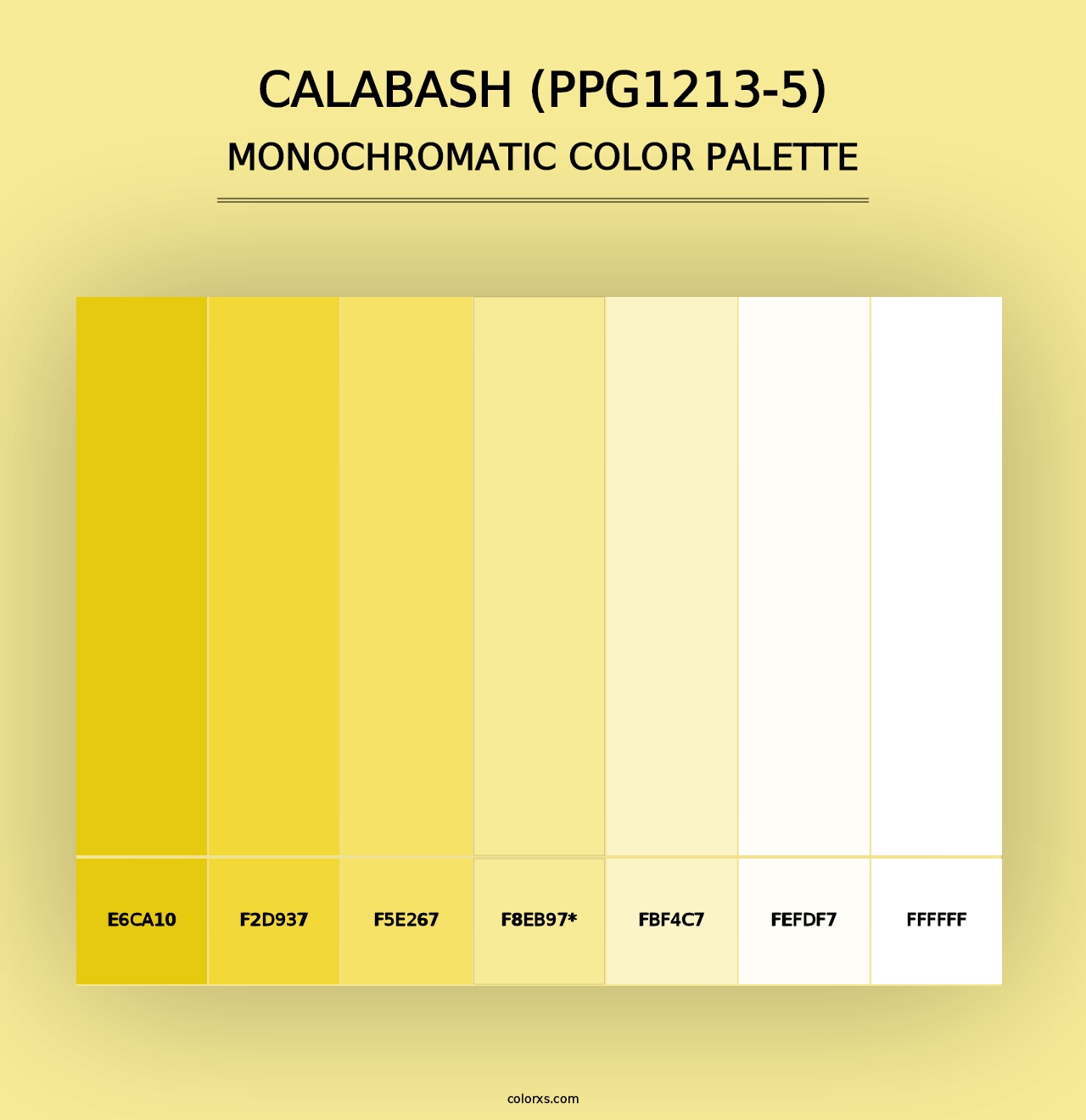 Calabash (PPG1213-5) - Monochromatic Color Palette