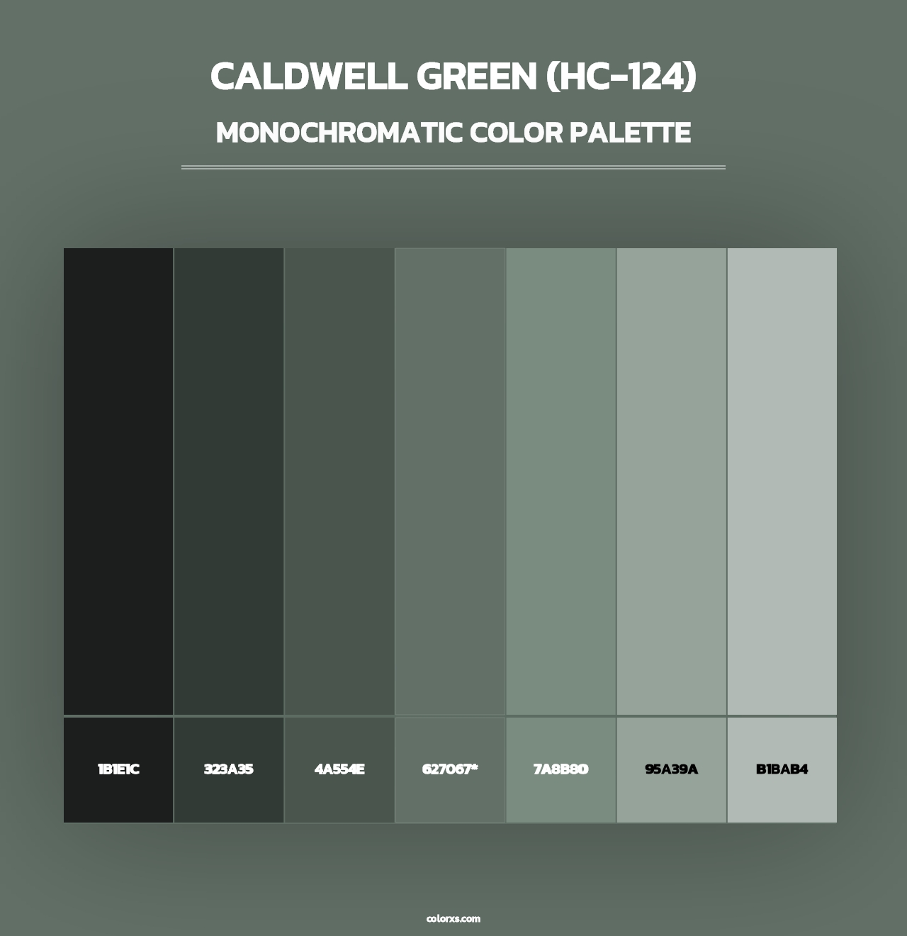 Caldwell Green (HC-124) - Monochromatic Color Palette