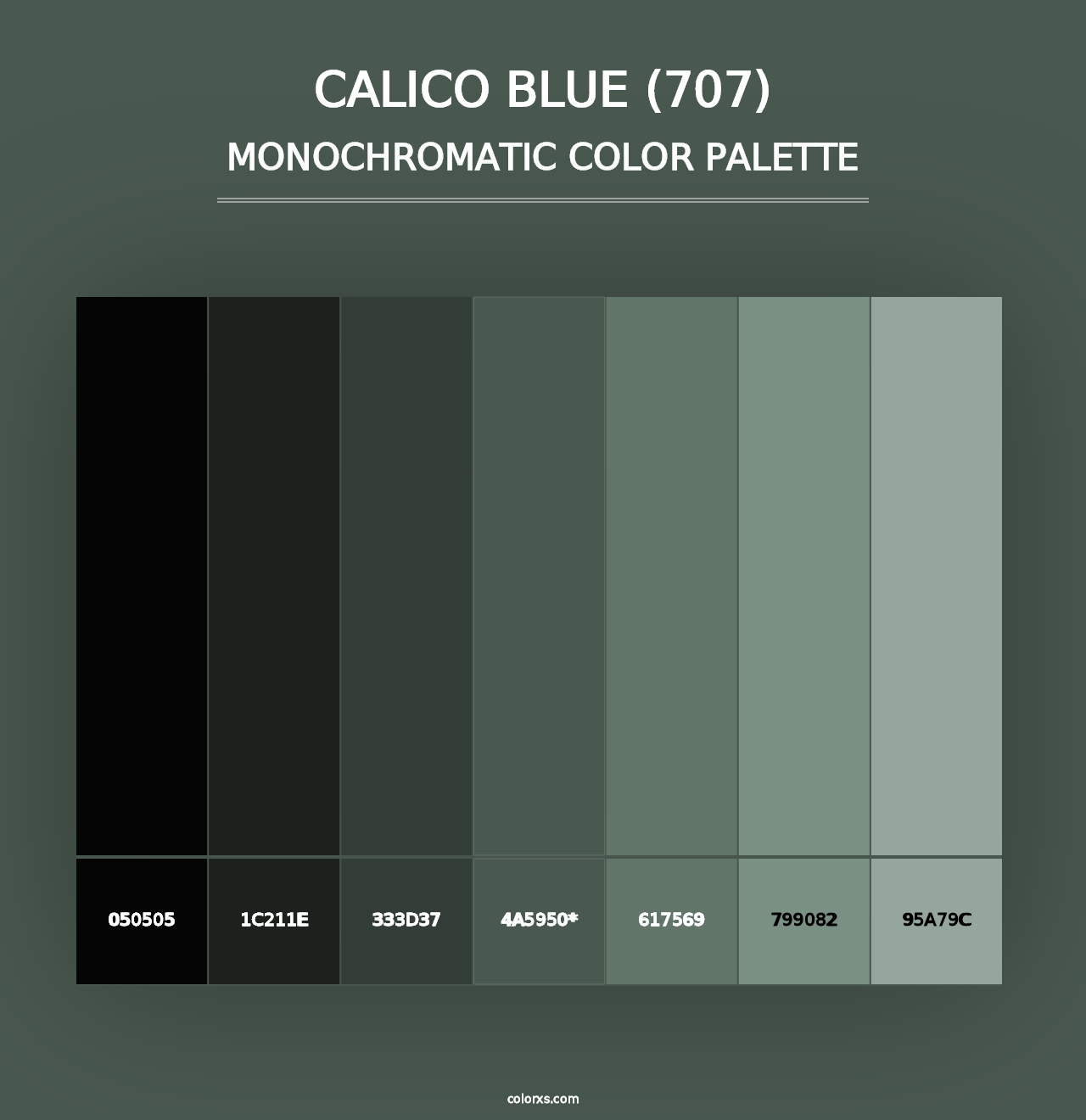 Calico Blue (707) - Monochromatic Color Palette