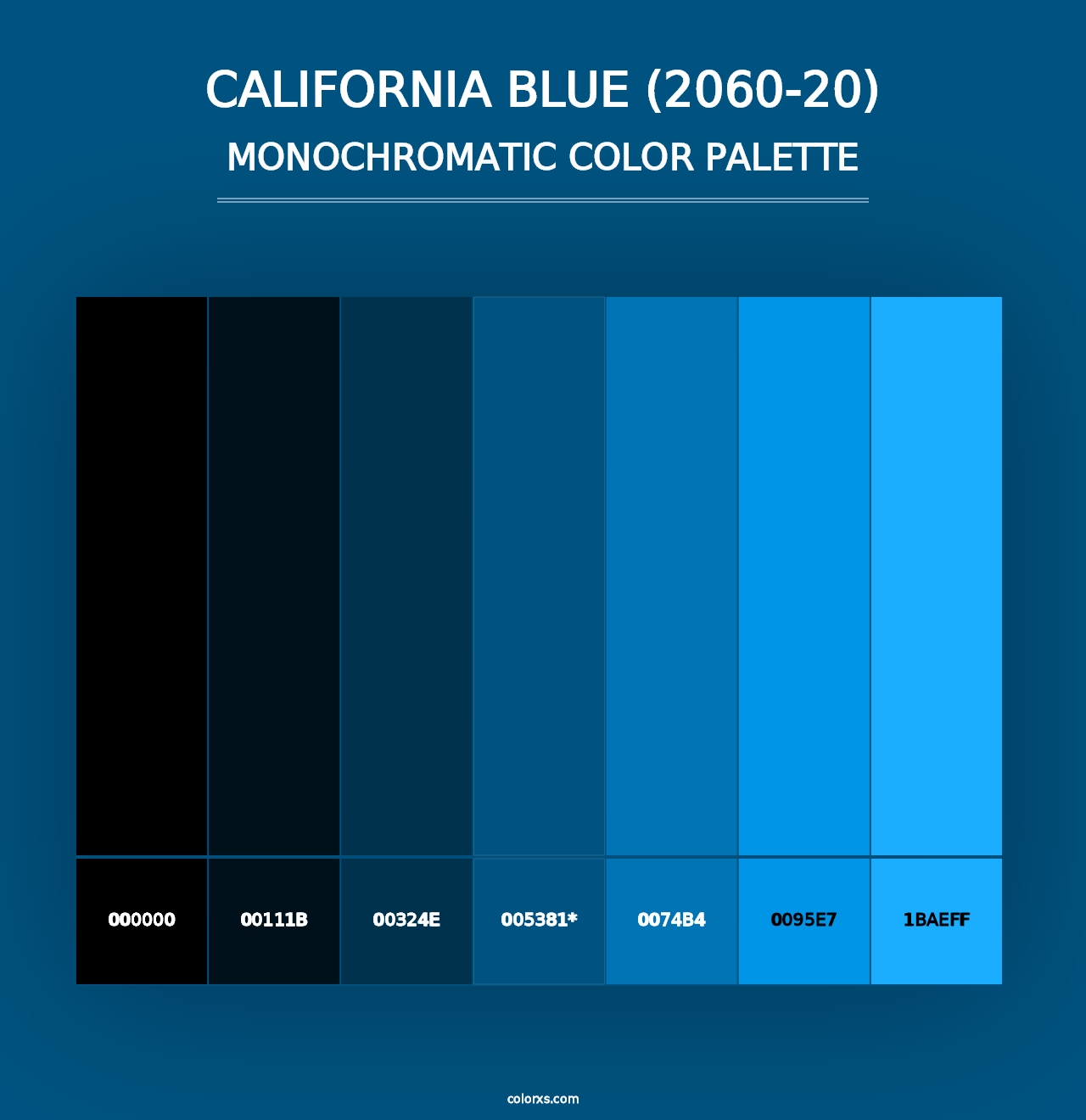 California Blue (2060-20) - Monochromatic Color Palette