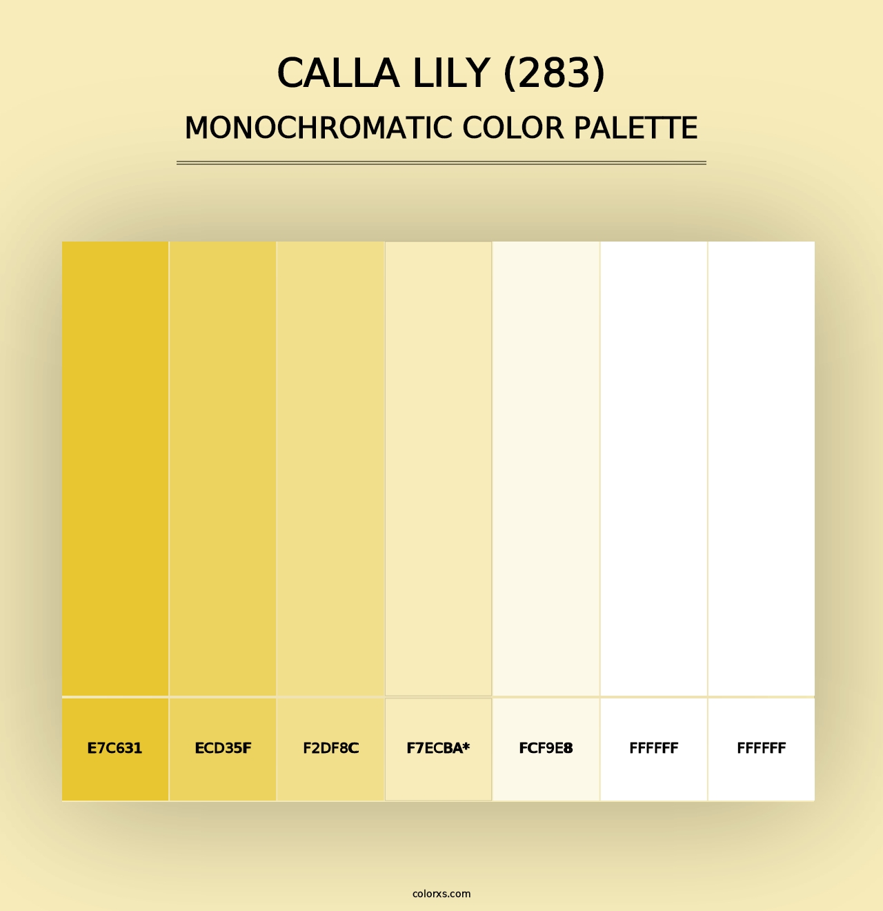 Calla Lily (283) - Monochromatic Color Palette